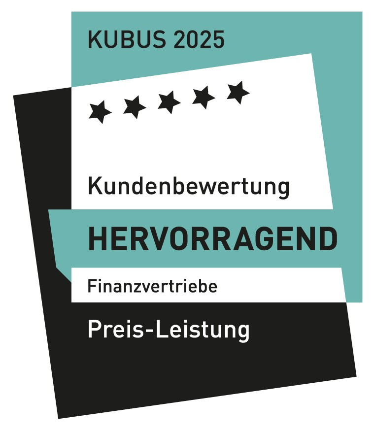 KUBUS 2025 Siegel Hervorragend für Finanzvertriebe Preis-Leistung